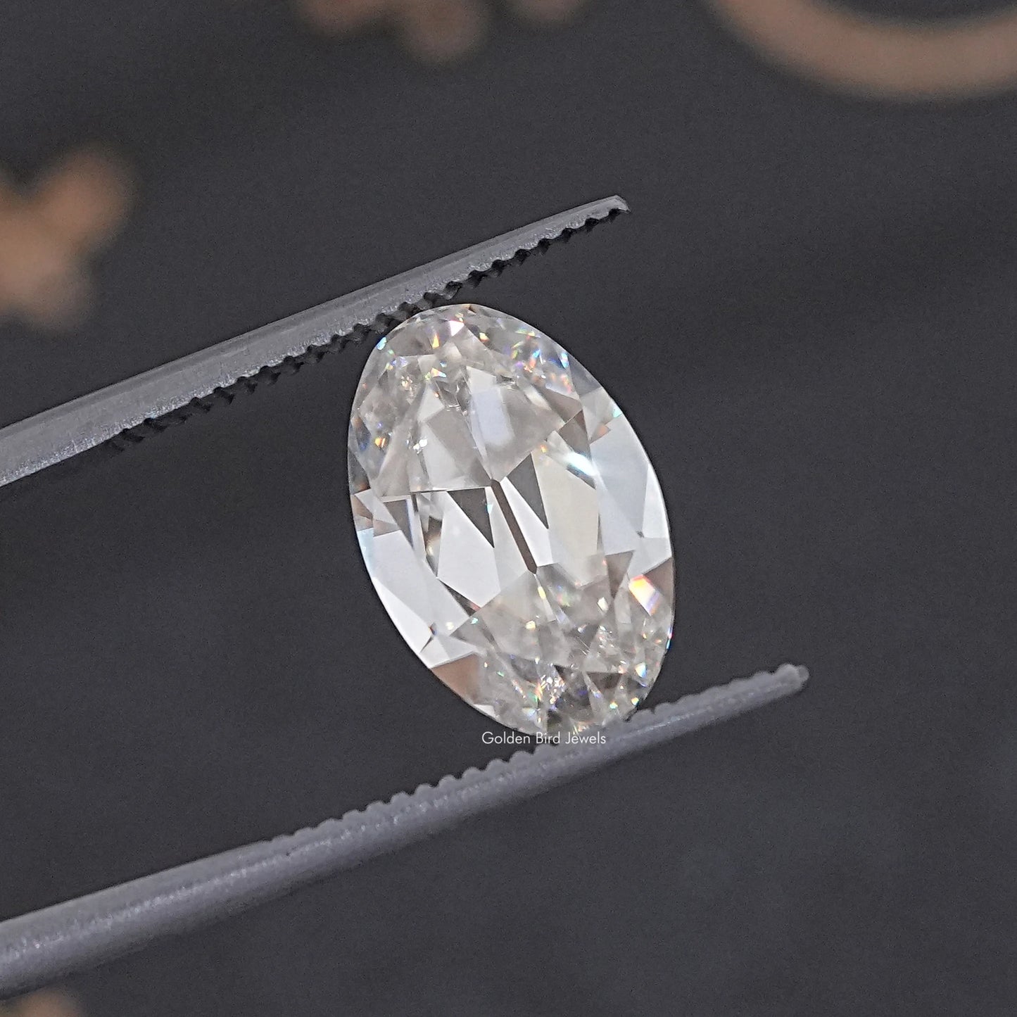 Detailed View Of Old Mine Oval Cut Loose Moissanite Stone