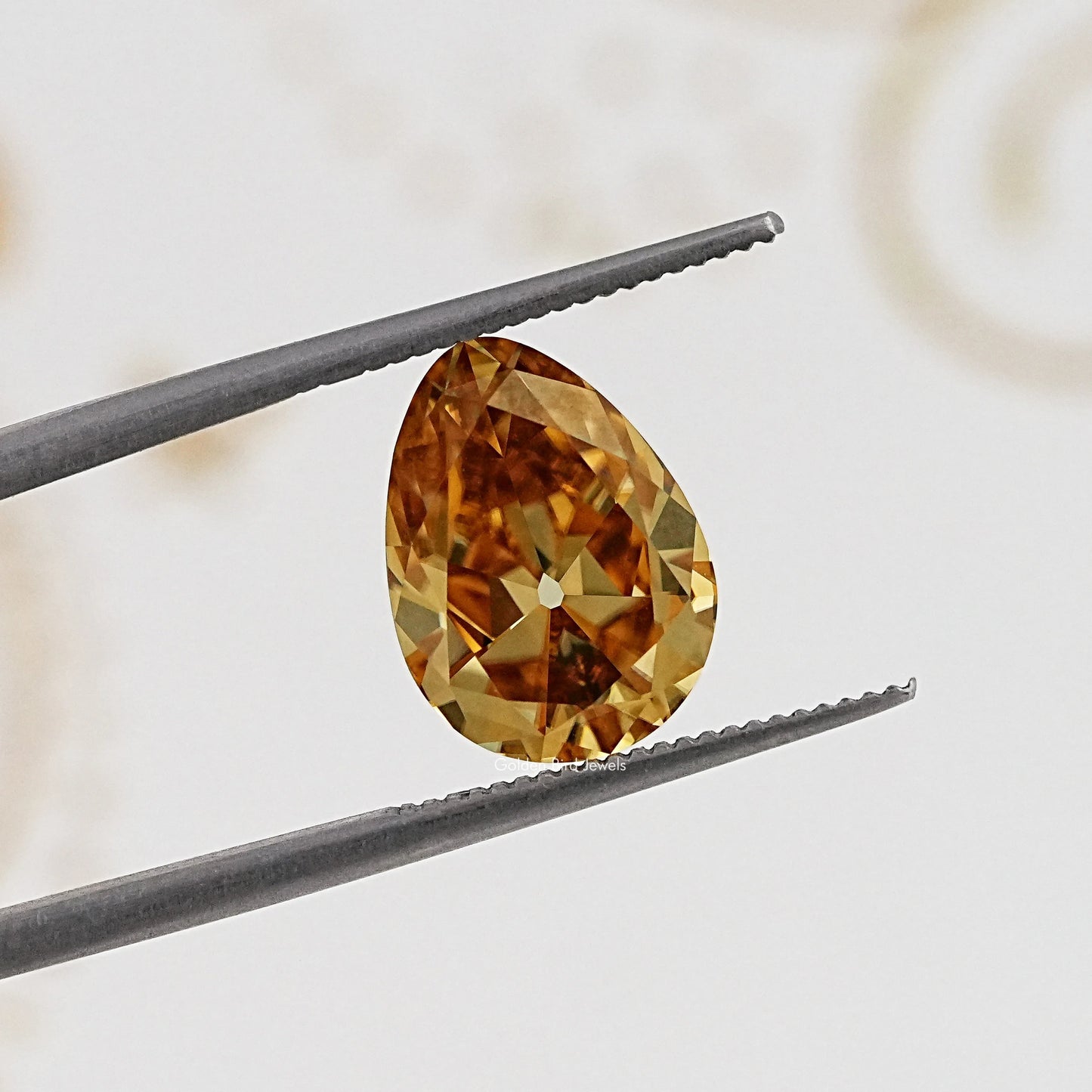 Back View Of Old Mine Pear Cut Loose Moissanite Stone