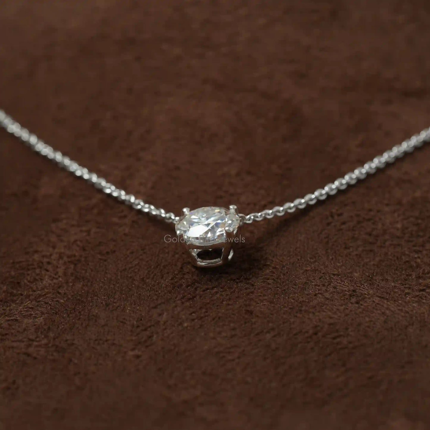 Close view of moissanite chain bracelet in secure setting