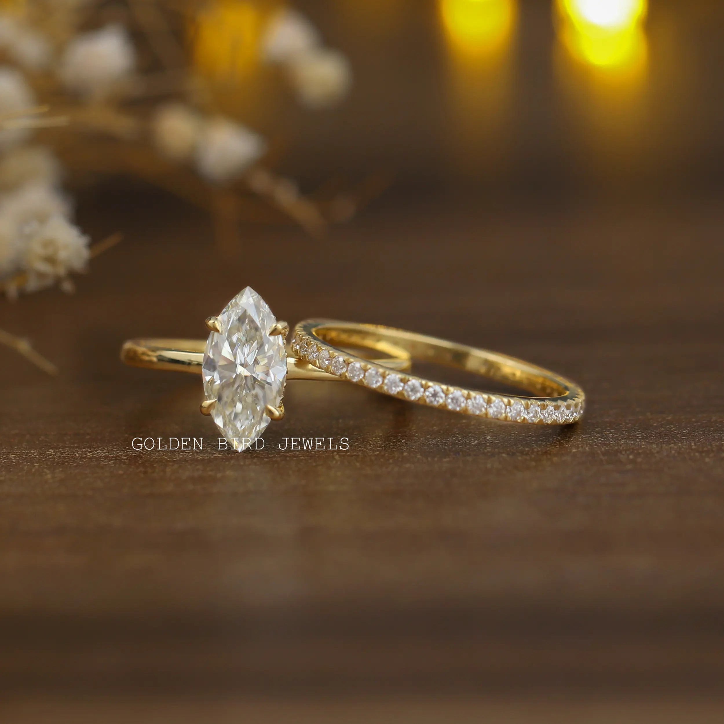 1.25 ct - 18K Gold Wedding Ring for Women Over Silver - Square Moissanite - Double Halo - Vintage Inspired