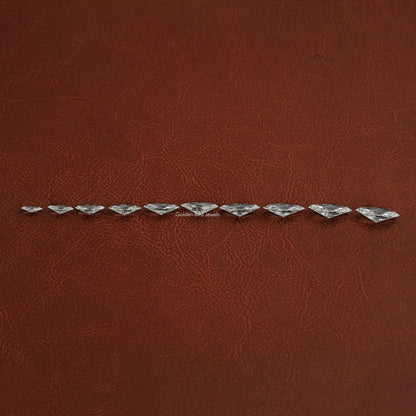 Side View of Marquise Cut Loose Lab Diamond In White