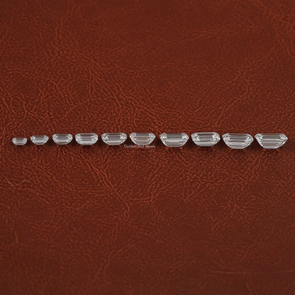 Side View of Emerald Cut Loose Diamond In White