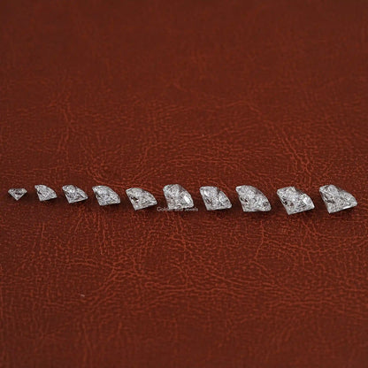 Side View of Heart Shaped Loose Lab Diamond In White