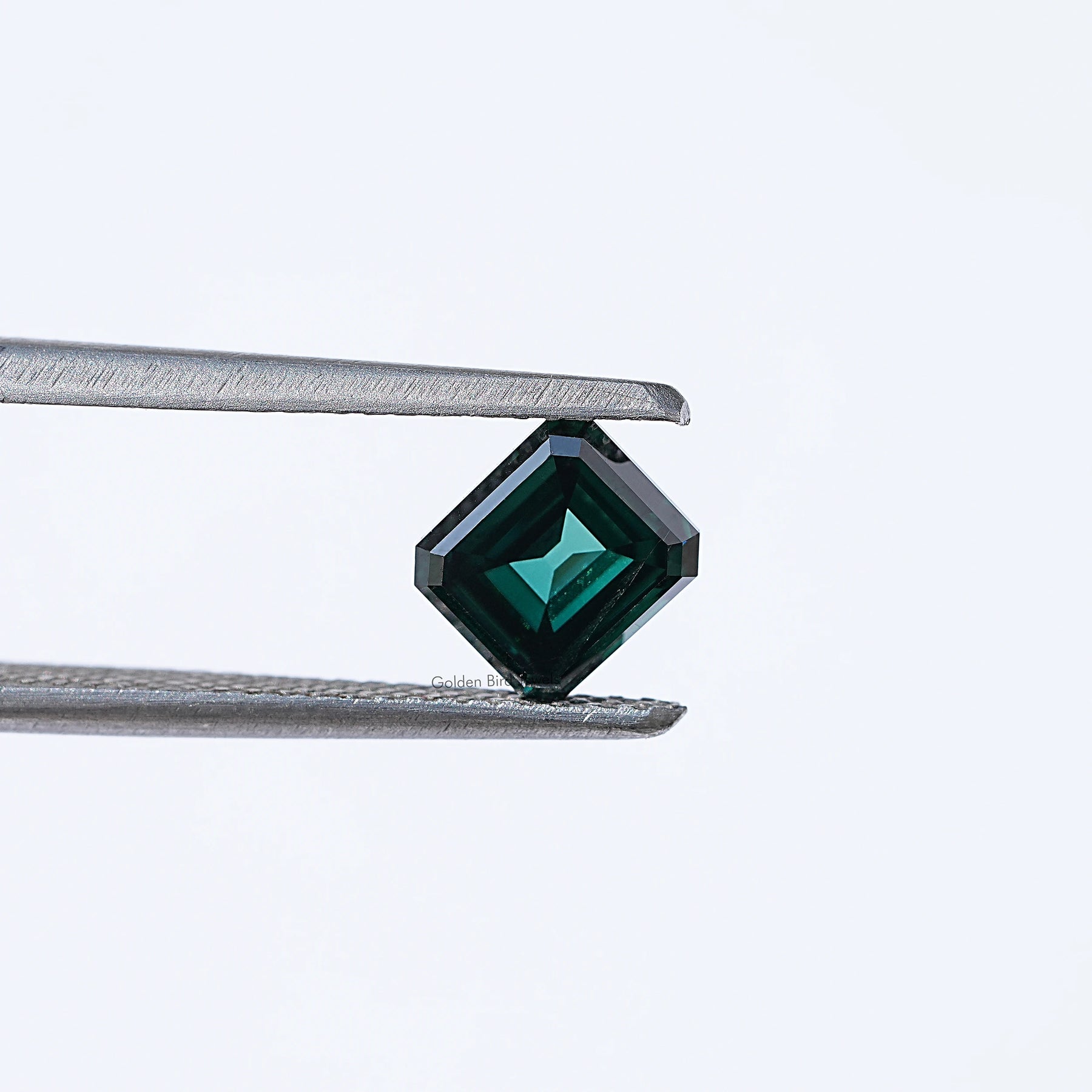 Dark Green Old Mine Asscher Moissanite Loose Stone