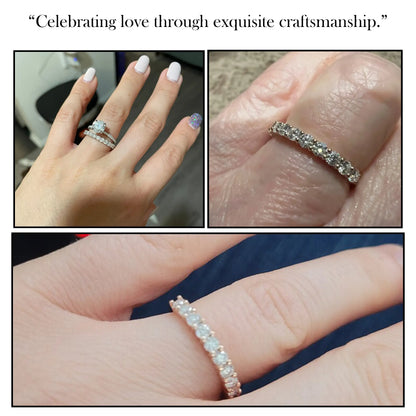 Round Cut Moissanite Half Eternity Band