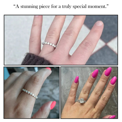Moissanite Round Cut Full Eternity Wedding Band