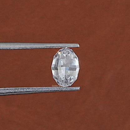 View of 1CT Step Cut Oval Loose Diamond In Colorless