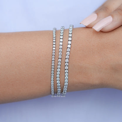 Round Cut Lab Grown Diamond Tennis Bracelet