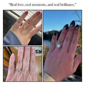 Oval Cut Moissanite Solitaire Bezel Set Ring