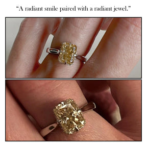 Yellow Radiant Cut Moissanite Engagement Ring
