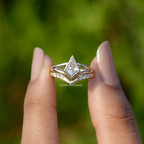 Kite Cut Lab Diamond Bridal Ring Set