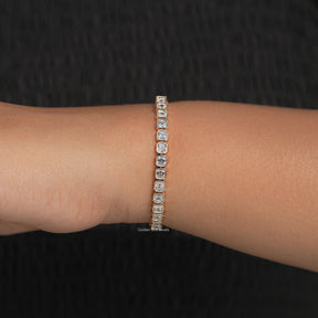 Close View Of Lab Diamond Tennis Bracelet 

