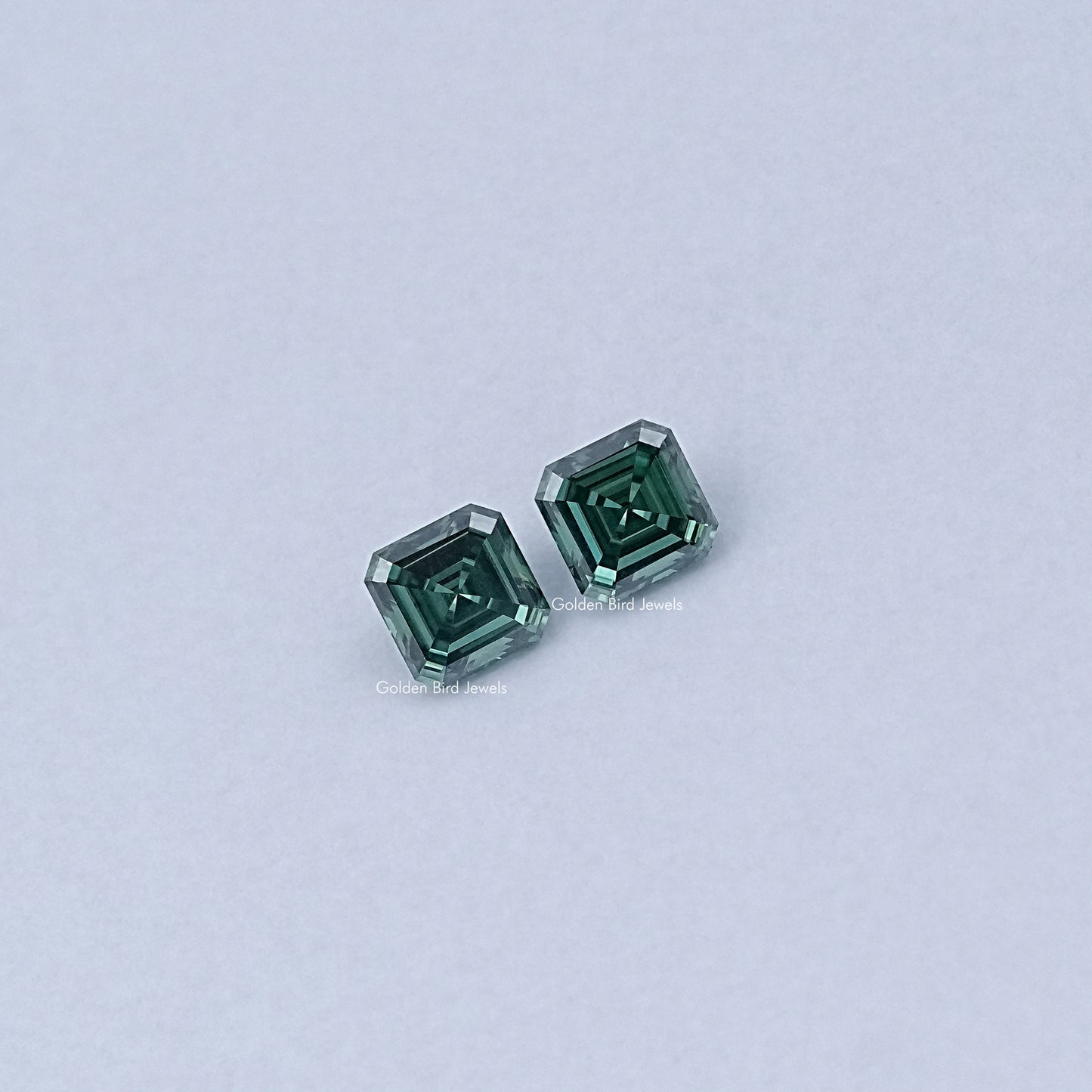 Detailed View Of Asscher Cut Lab Loose moissanite in Unique Pattern 