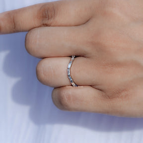 Detailed view of Baguette Shape Lab Diamond Full Circle Wedding Ring