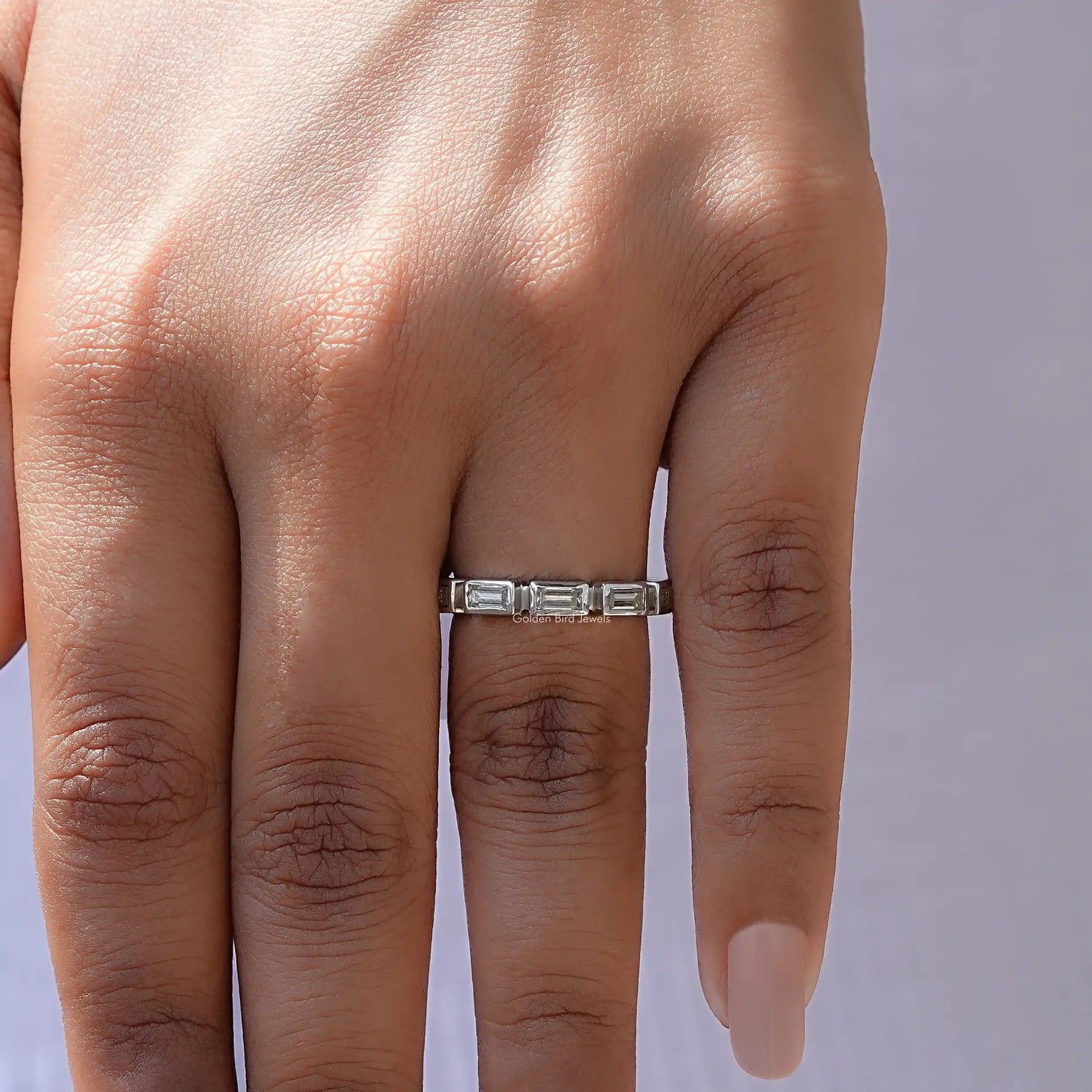 Baguette Cut Moissanite Eternity Wedding Band