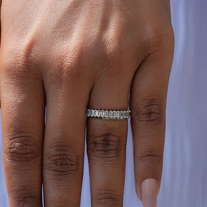 [Baguette Moissanite Half Eternity Band]-[Golden Bird Jewels]