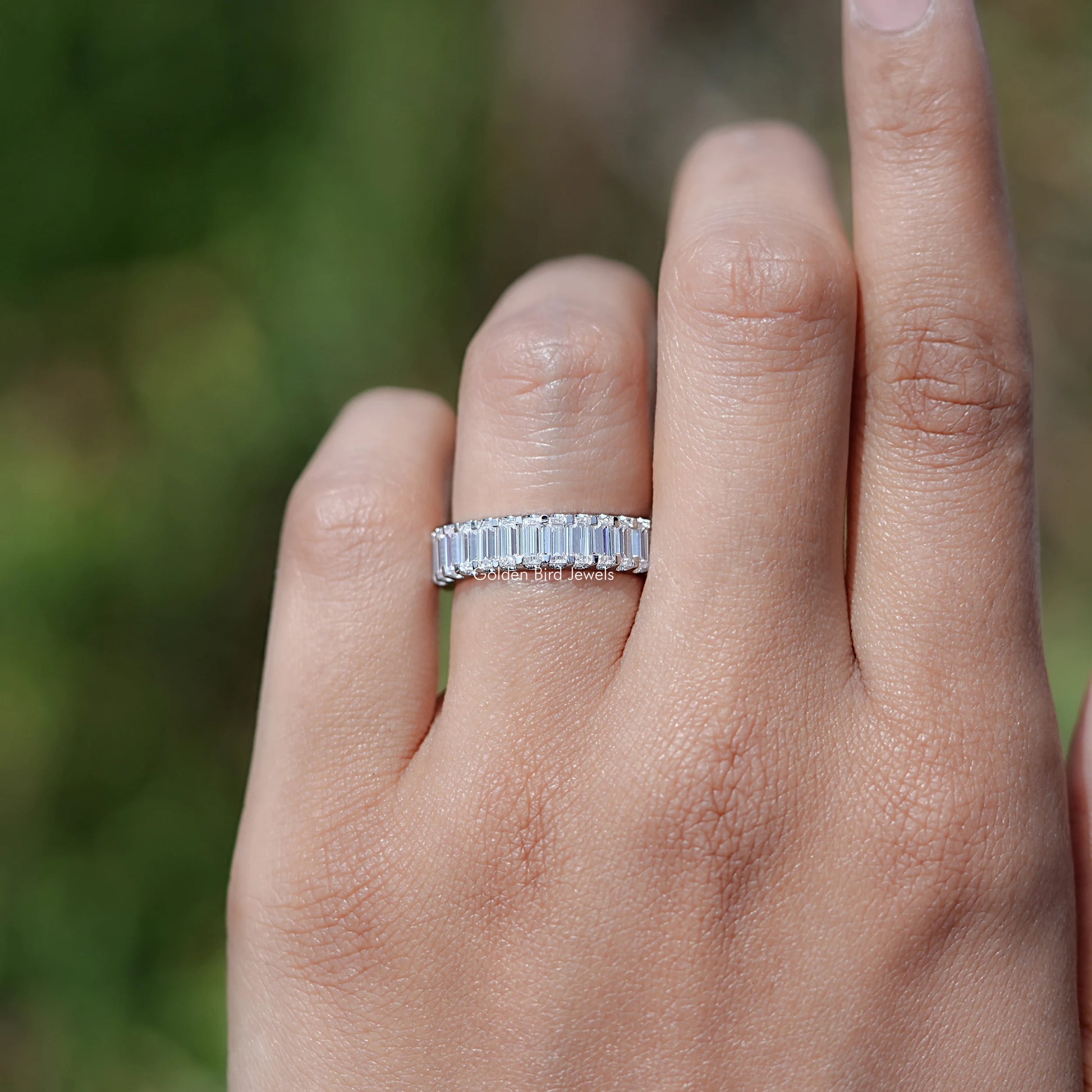 Top View Of Lab Diamond Full Eternity Band 