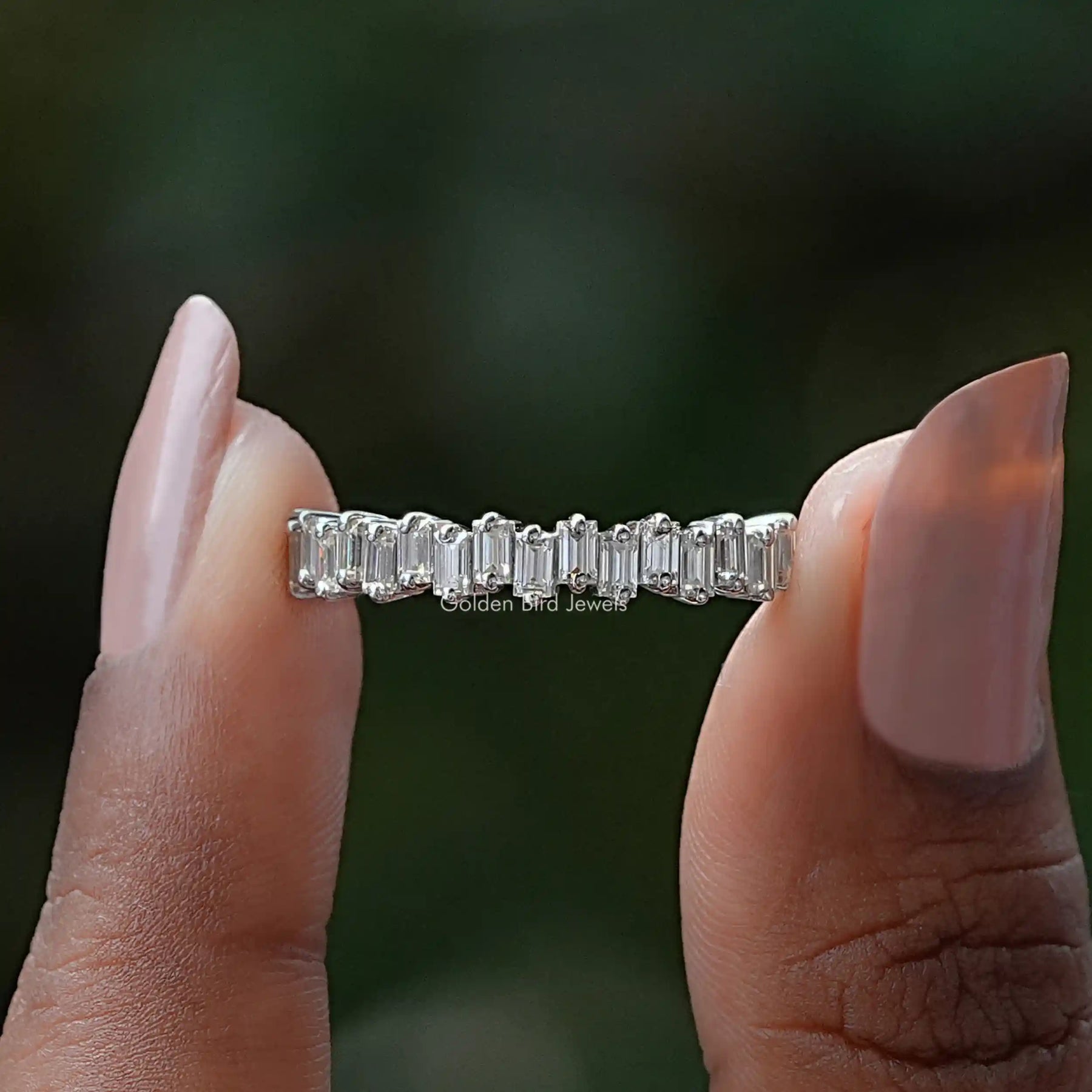 [Baguette Cut Moissanite Eternity Band]-[Golden Bird Jewels]