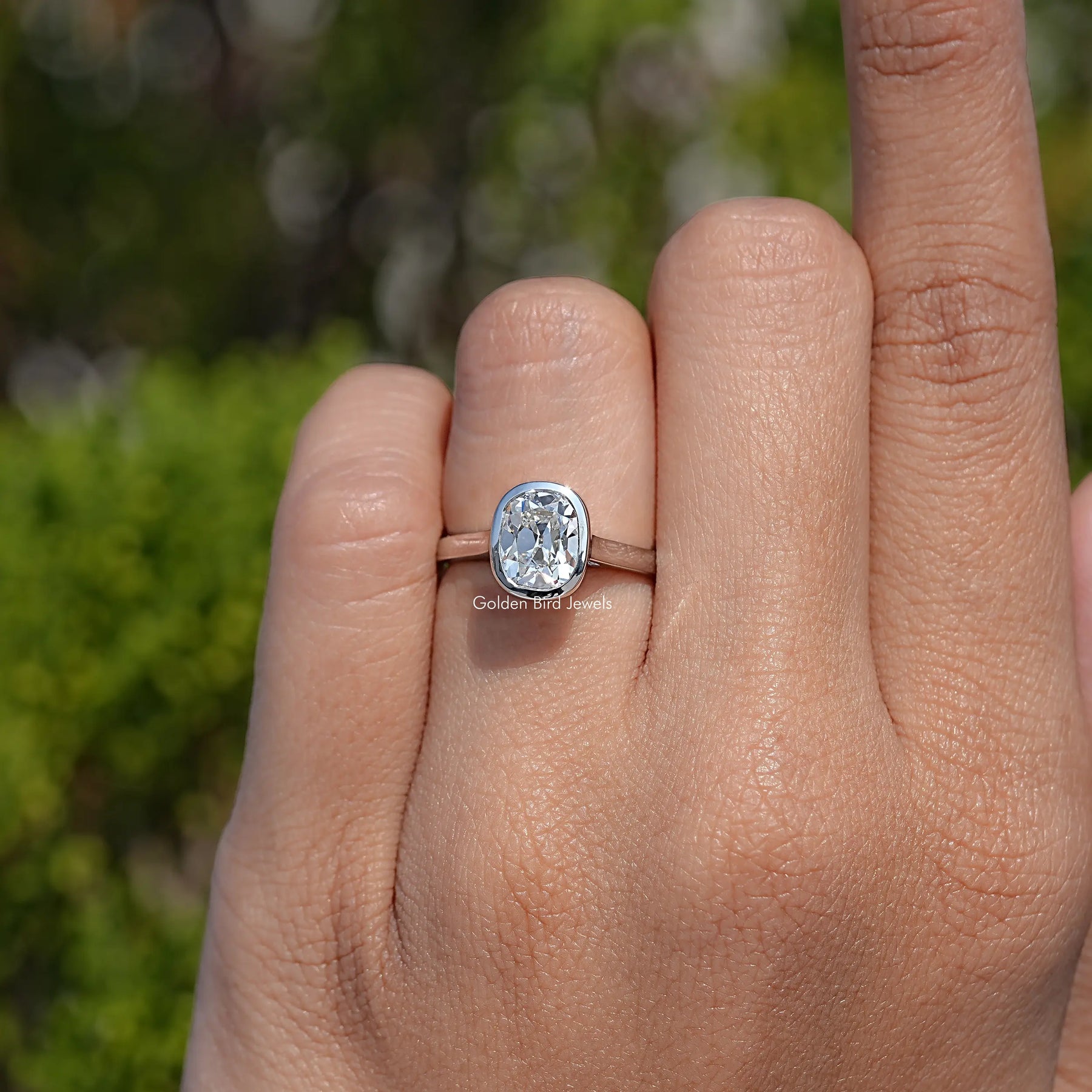 Top View Of Lab Diamond Cushion Lab Diamond Ring
