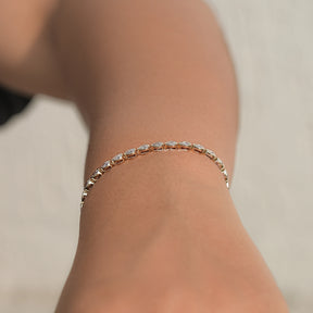 Side View Of Bezel Set Lab Diamond Tennis Bracelet
