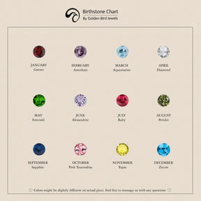 View Of A All Birthstone Chart Of January to December 