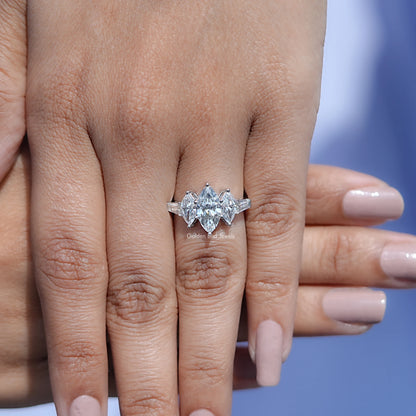 Full view of Diamond Ring in unique shape 