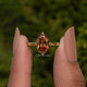 Champagne Old Mine Oval Cut Moissanite Solitaire Ring