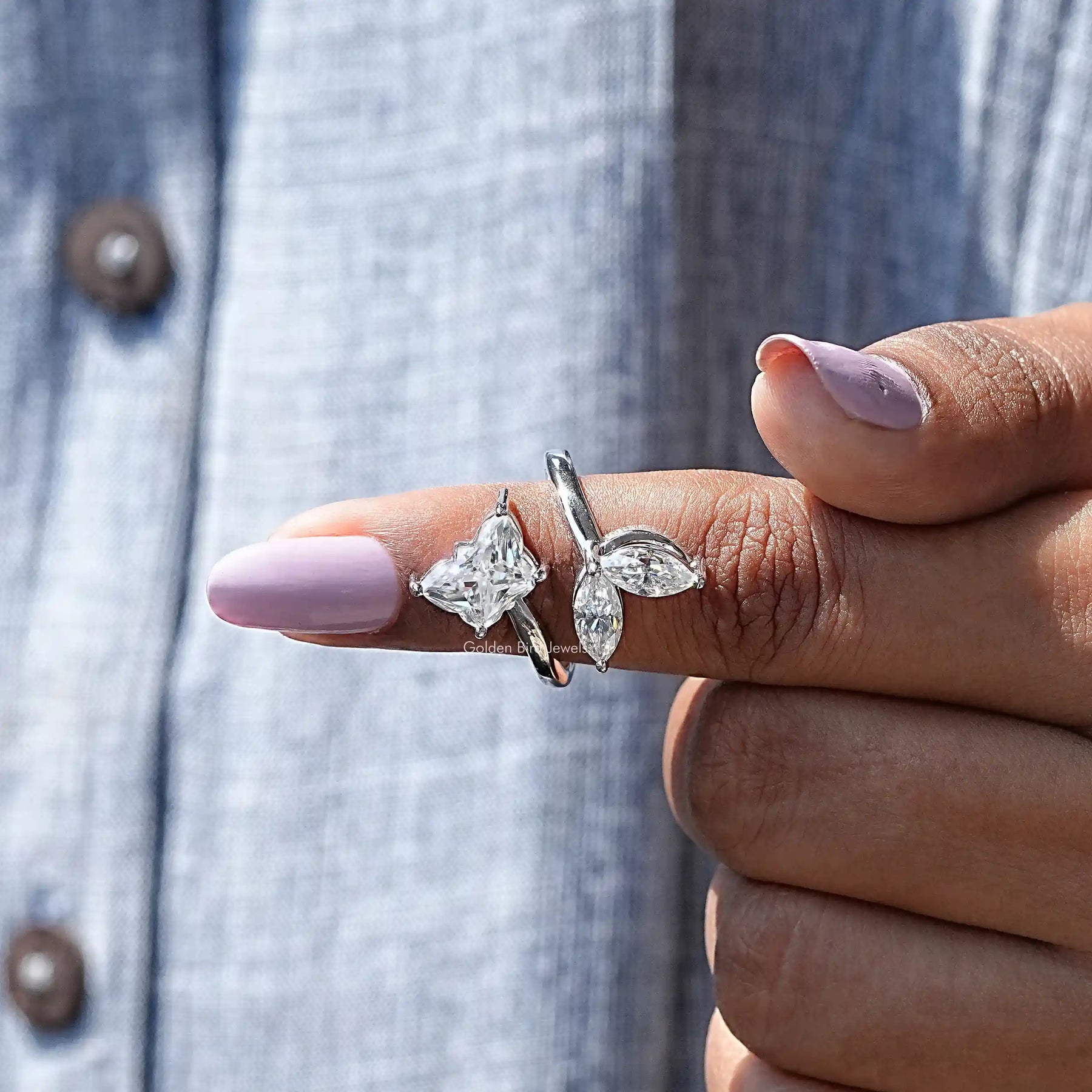 [Marquise And Butterfly Cut Ring]-[Golden Bird Jewels]