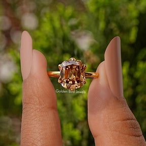 Old Mine Cushion Cut Solitaire Decorative Moissanite Prong Set Ring