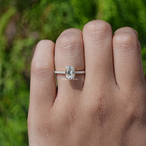 Old Mine Elongated Cushion Cut Moissanite Ring