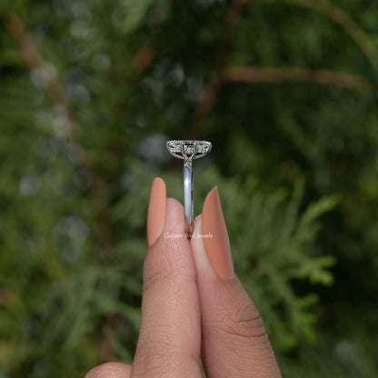 Dutch Marquise Cut Moissanite Hidden Halo Ring