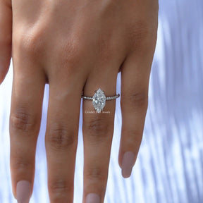 Moissanite Dutch Marquise Cut Engagement Ring