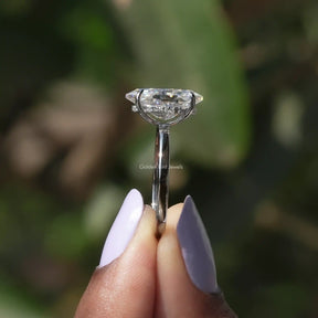 [White Gold Dutch Marquise Moissanite Engagement Ring]-[Golden Bird Jewels]