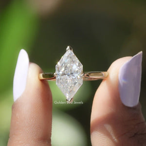 Dutch Marquise Cut Moissanite Solitaire Engagement Ring