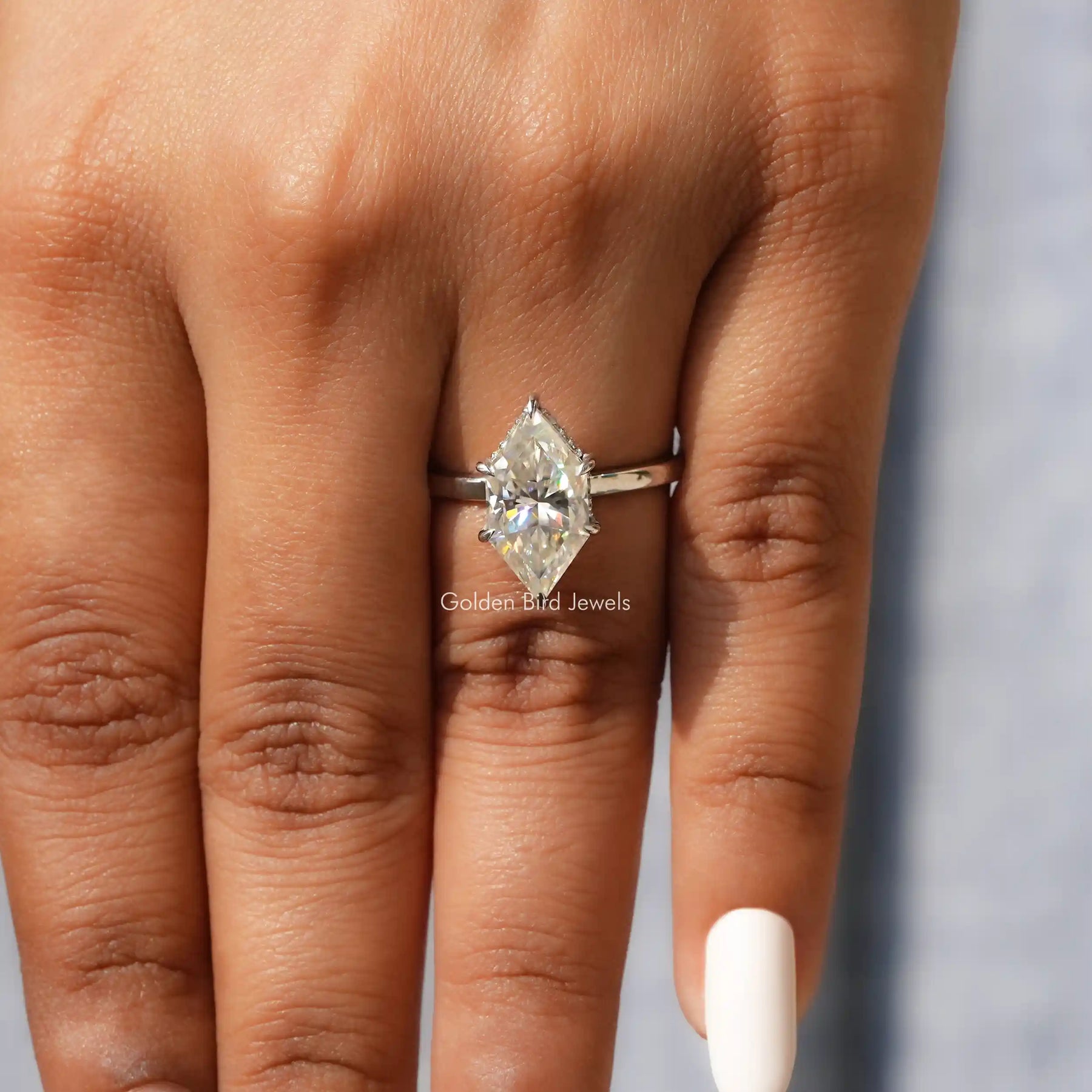 Dutch Marquise Cut Hidden Halo Ring