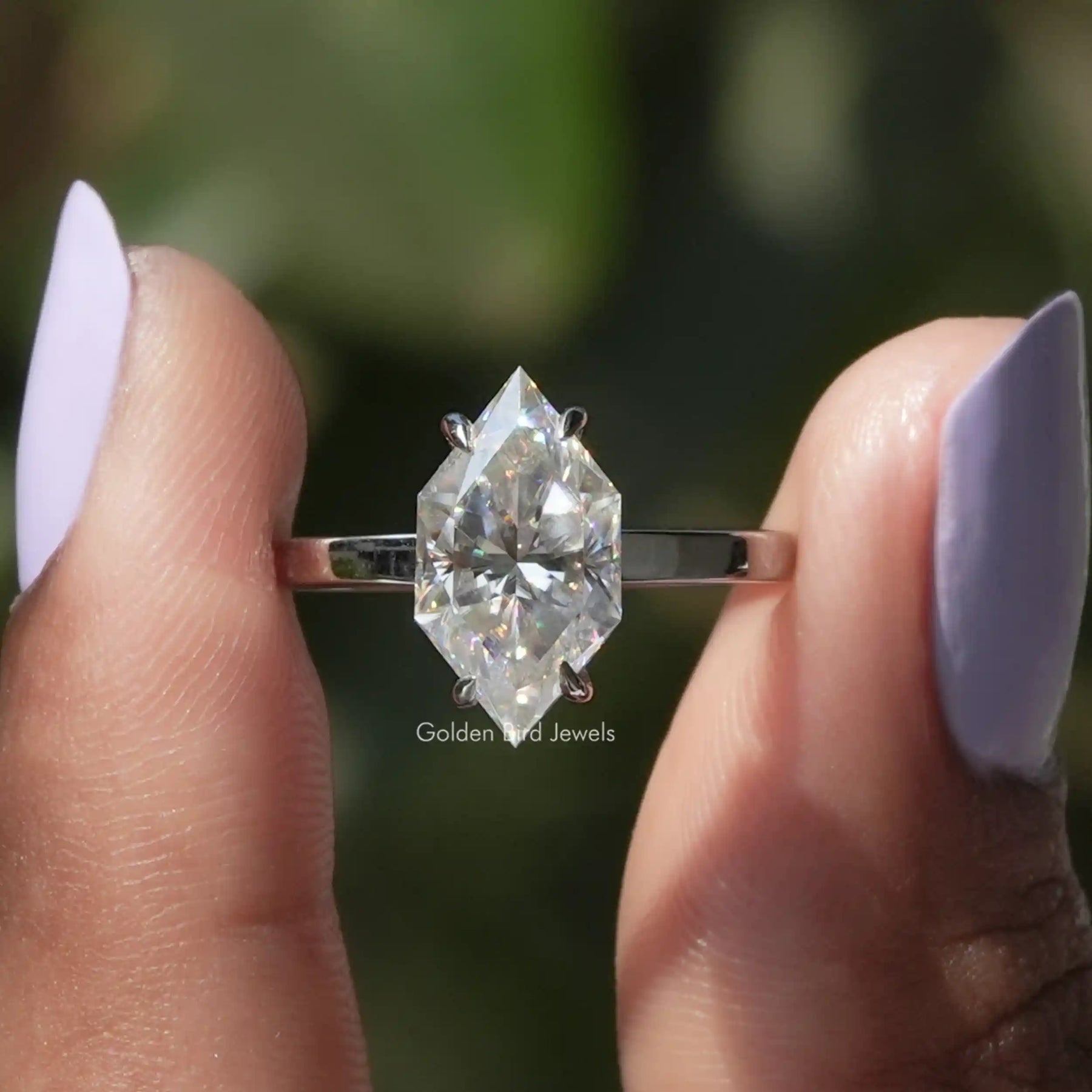 [Dutch Marquise Cut Moissanite Hidden Hao Ring]-[Golden Bird Jewels]