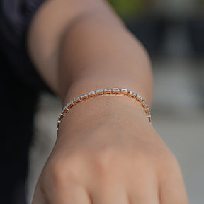 Side View Of East West Lab Diamond Tennis Bracelet

