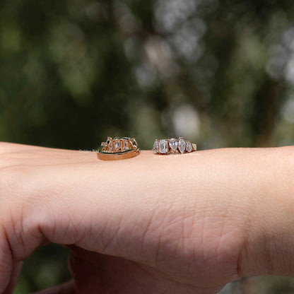 Multi Shaped Lab Diamond Huggie Hoop Earrings