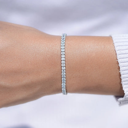 View Of Emerald Cut Lab Diamond Tennis Bracelet