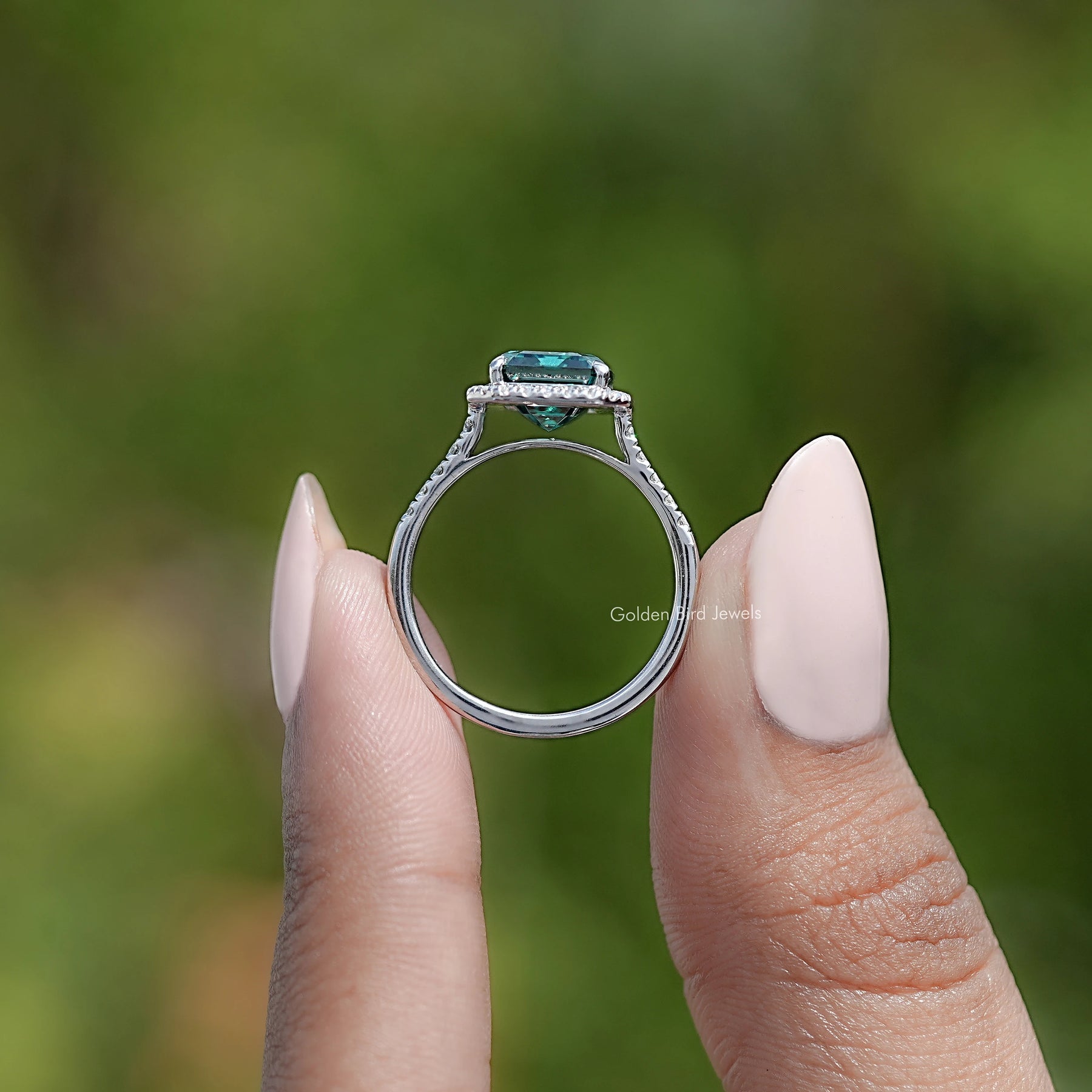 Moissanite Emerald Cut Engagement Ring