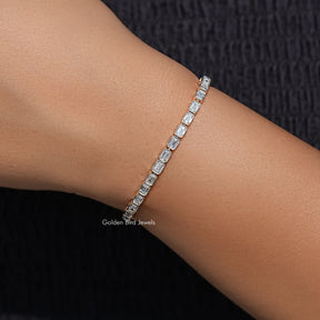 Close View Of Lab Diamond Tennis Bracelet 
