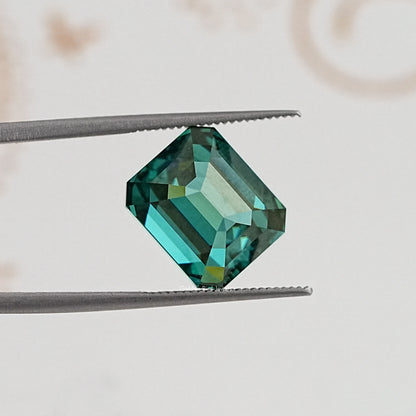 Front View Of Old Mine Emerald Cut Loose Moissanite Stone