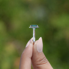 Moissanite Emerald Cut Engagement Ring