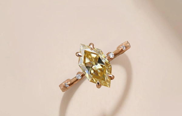 3 Carat Yellow Dutch Marquise Moissanite Ring