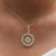 Moissanite Round Cut Halo Wedding Pendant