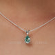 Elongated Blue Pear Moissanite Solitaire Pendant