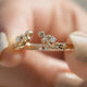 Round Cut Lab Diamond Open Cuff Stacking Band