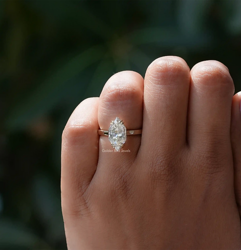 Dutch Marquise Cut Hidden Halo Moissanite Ring