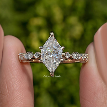 Dutch Marquise Cut Moissanite Accent Ring