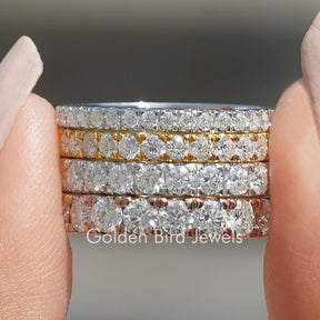 Round Cut Moissanite Full Eternity Matching Bands